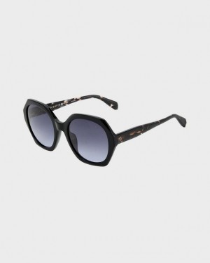 Rag & Bone Annalise Geometric Sonnenbrille Damen Schwarz | 987415-TQL