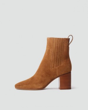 Rag & Bone Astra Chelsea - Wildleder Chelsea Ankle Stiefel Damen Brownwood Suede | 836504-UXY