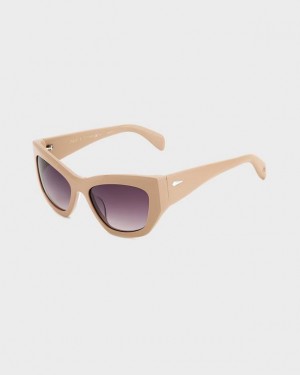 Rag & Bone Gwyn Cat Eye Sonnenbrille Damen Beige | 053496-CQJ