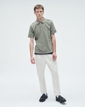 Rag & Bone Klassische Flame Pima Baumwoll Poloshirt Herren Dunkelmintfarben | 032176-LQU