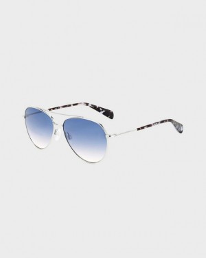 Rag & Bone Leslie Aviator Sonnenbrille Damen Palladium | 053419-FVH