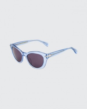 Rag & Bone Lily Square Sonnenbrille Damen Blau | 217463-PVF