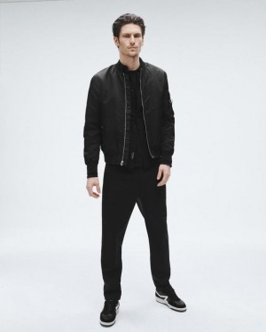 Rag & Bone Manston Recycled Nylon Bomber Klassische Fit Jacken Herren Schwarz | 830297-XVU