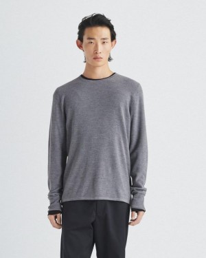 Rag & Bone Martin Merino Crew Klassische Fit Pullover Herren Grau | 067123-FXY