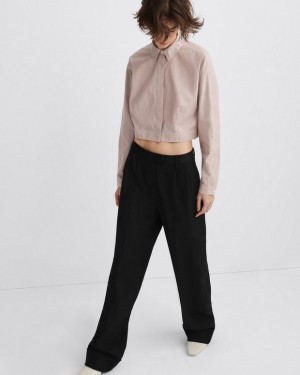 Rag & Bone Morgan Cropped Baumwoll Poplin Klassische Fit Button Down Oberteile Damen Braun | 362741-FWG