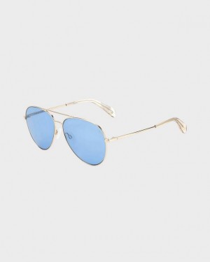 Rag & Bone Ren Pilot Sonnenbrille Damen Gold Beige | 324015-PTG