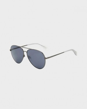 Rag & Bone Ren Pilot Sonnenbrille Damen Grau | 453296-HGZ