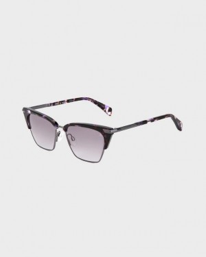 Rag & Bone Tana Butterfly Sonnenbrille Damen Lila | 960384-OBJ