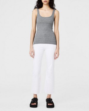 Rag & Bone The Essential Rib Scoopneck Tank Pima Baumwoll Tank T-Shirt Damen Grau | 154280-NIV