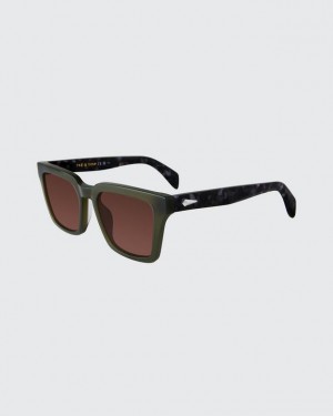 Rag & Bone Zander Square Sonnenbrille Herren Grün | 149238-TLJ