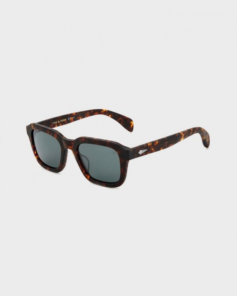 Rag & Bone Ace Rectangular Sonnenbrille Herren Havana | 954601-EIV