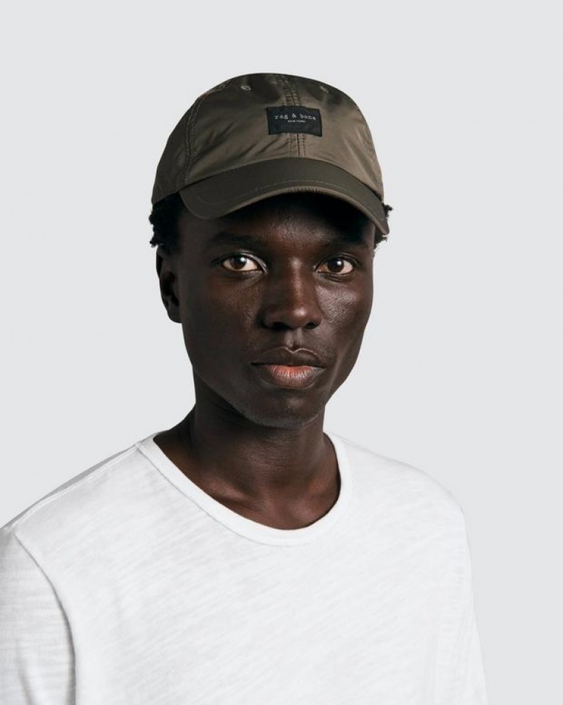 Rag & Bone Addison Baseball Cap Recycled Materials Hüte Herren Olivgrün | 821749-LKM