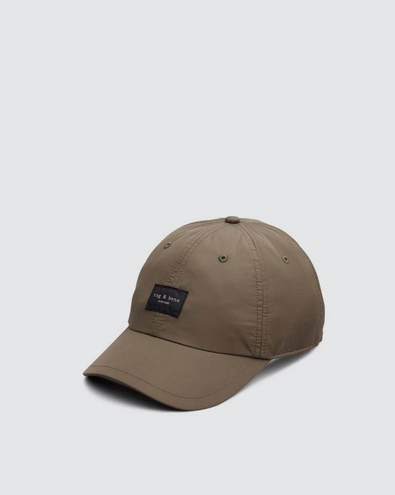 Rag & Bone Addison Baseball Cap Recycled Materials Hüte Herren Olivgrün | 821749-LKM