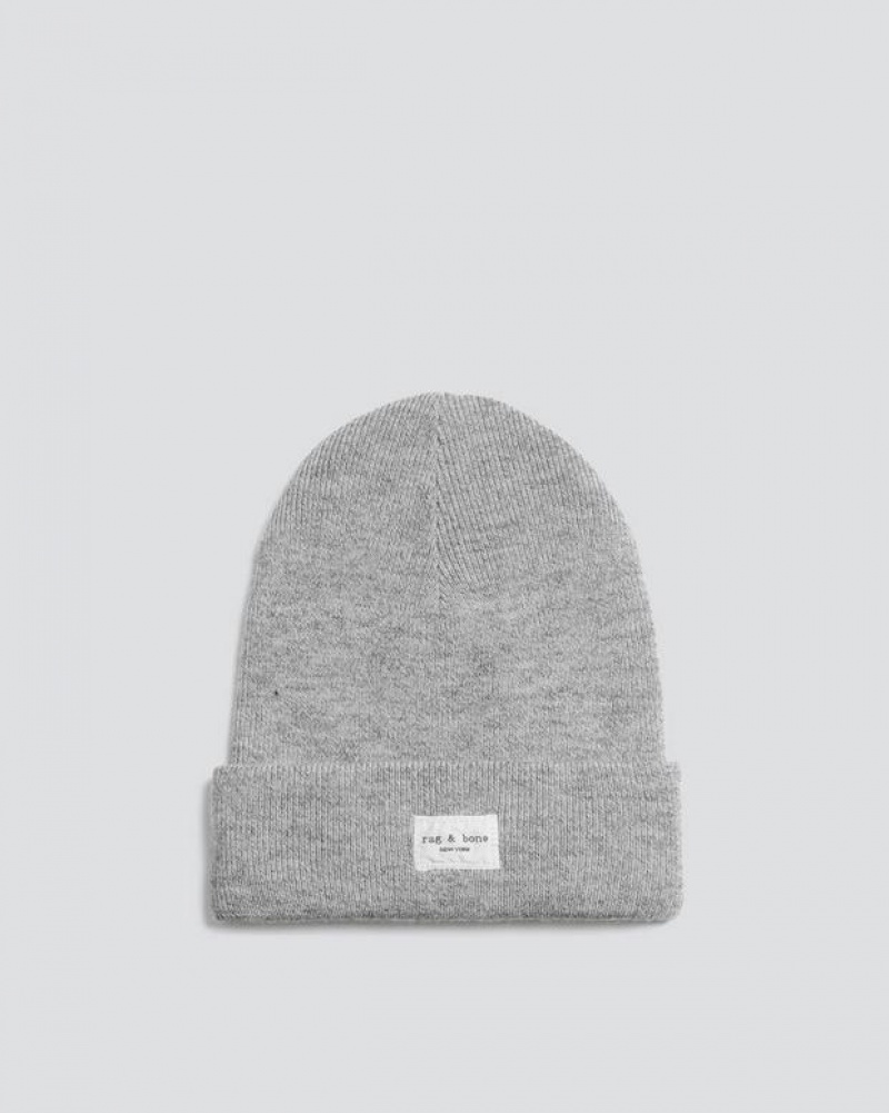 Rag & Bone Addison Beanie Wolle Hüte Damen Grau | 075419-EXW