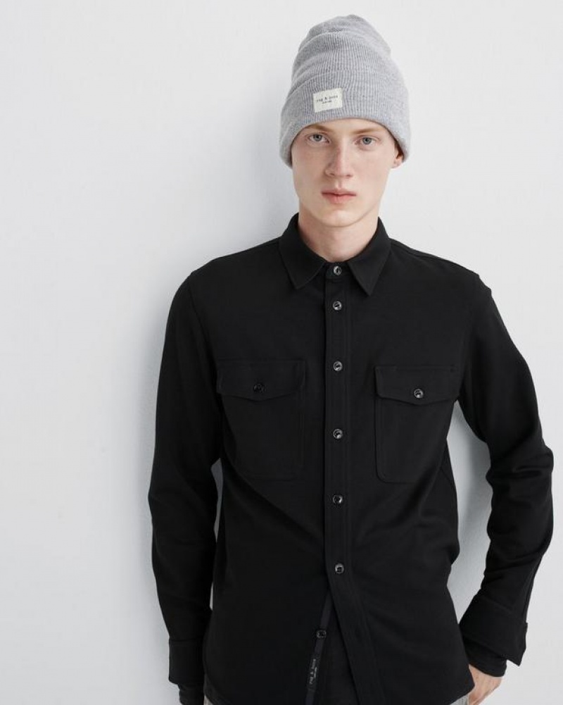 Rag & Bone Addison Beanie Wolle Hüte Herren Grau | 617943-ZWM