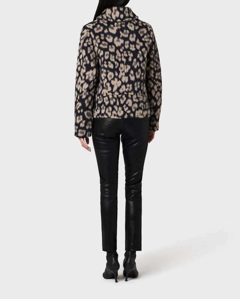 Rag & Bone Alfie Leopard Wolle Alpaca Peacoat Klassische Fit Mäntel Damen Cheetah | 897621-CZS