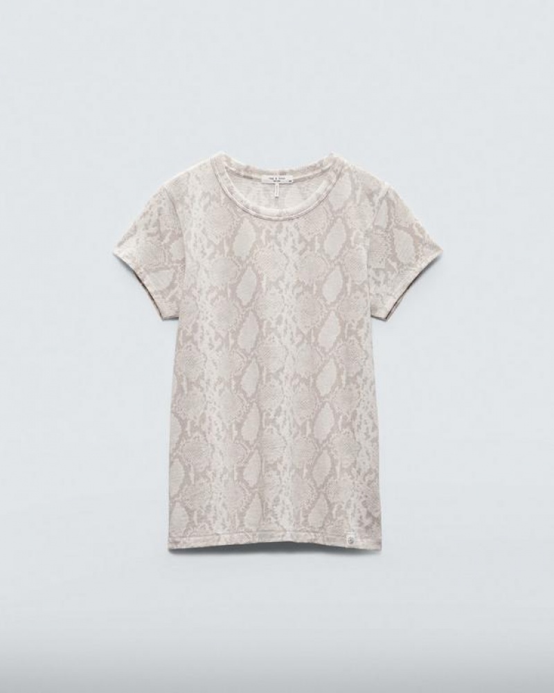 Rag & Bone Allover Snake Tee Baumwoll T-Shirt Damen Schlangenoptik | 278951-WAP