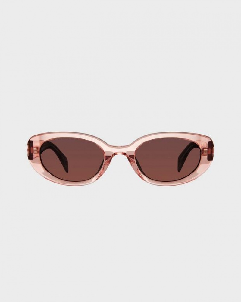 Rag & Bone Ann Oval Sonnenbrille Damen Rosa | 768209-UDN