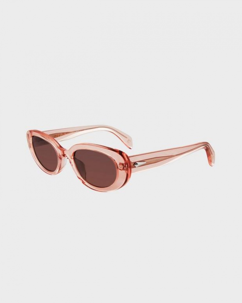 Rag & Bone Ann Oval Sonnenbrille Damen Rosa | 768209-UDN