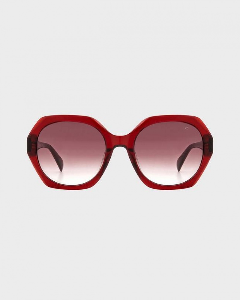 Rag & Bone Annalise Geometric Sonnenbrille Damen Bordeaux | 413750-NLZ