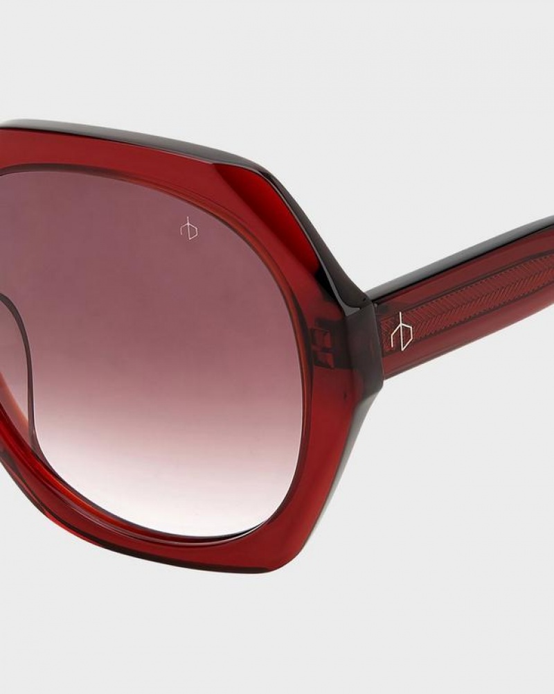 Rag & Bone Annalise Geometric Sonnenbrille Damen Bordeaux | 413750-NLZ