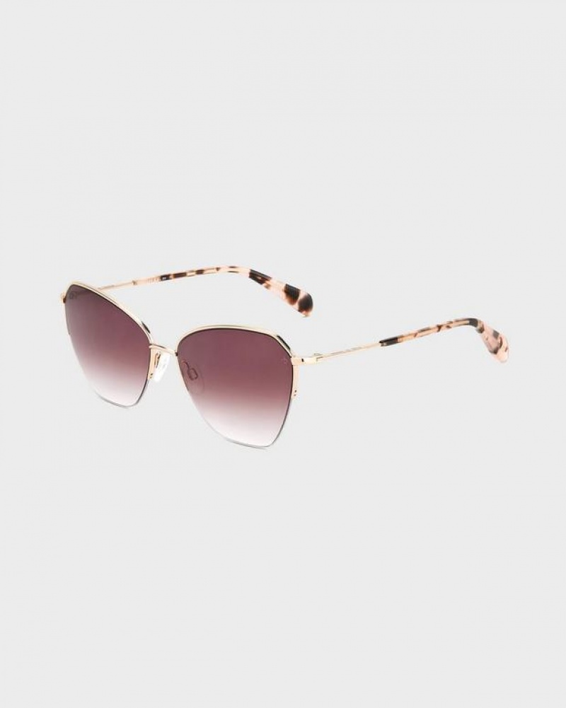 Rag & Bone Avery Sonnenbrille Damen Rot Gold | 294718-NTI