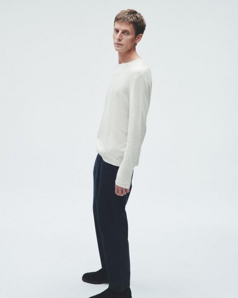 Rag & Bone Banks Double Faced Long Sleeve Tee Baumwoll Pullover Herren Turtledove | 839045-EZB