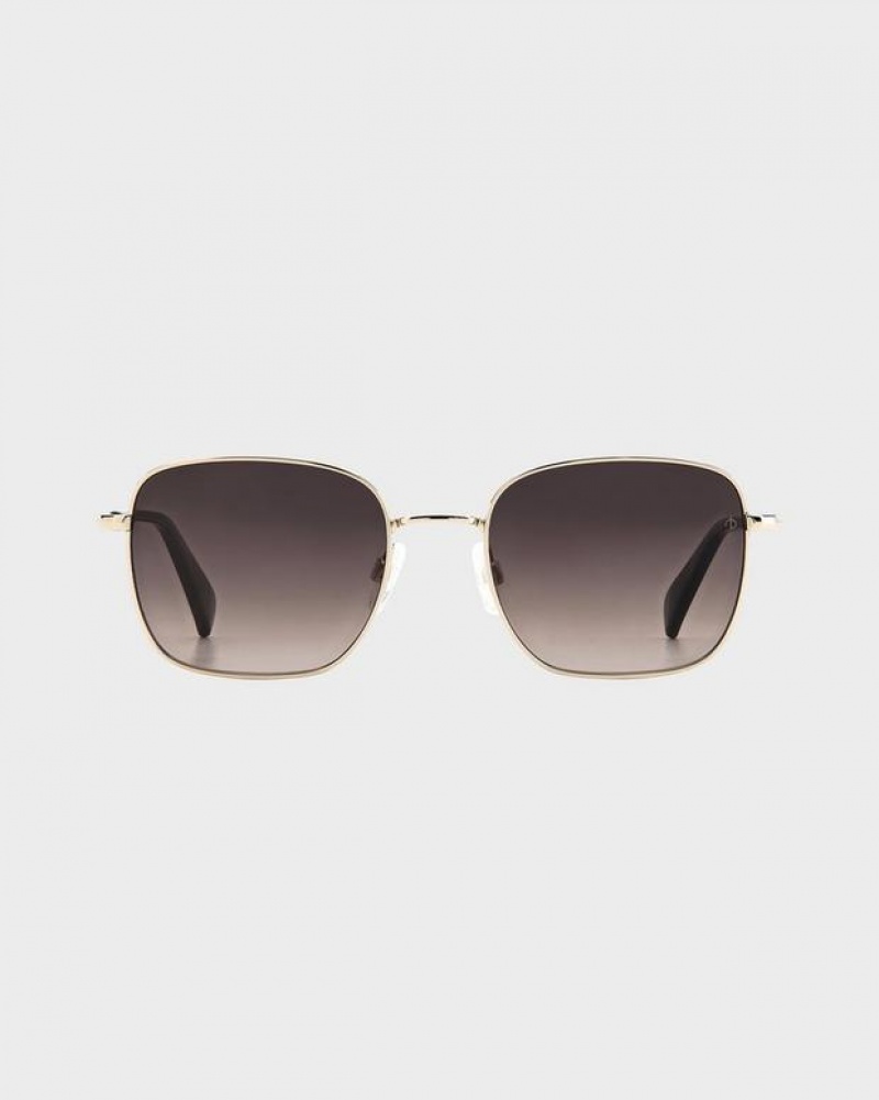 Rag & Bone Breton Square Sonnenbrille Herren Gold | 573048-AZO