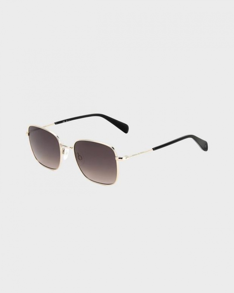 Rag & Bone Breton Square Sonnenbrille Herren Gold | 573048-AZO