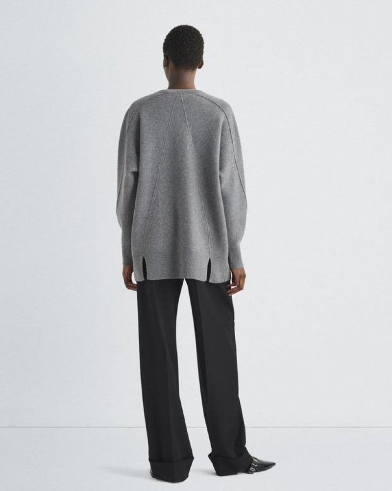 Rag & Bone Bridget Italian Wolle Cardigan Oversized Fit Pullover Damen Grau | 573268-BHU