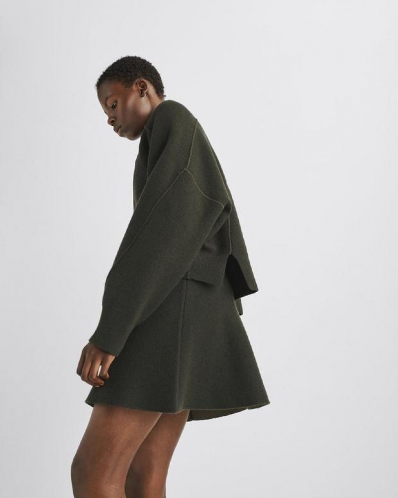 Rag & Bone Bridget Italian Wolle Mini Röcke Damen Army | 295163-GCL