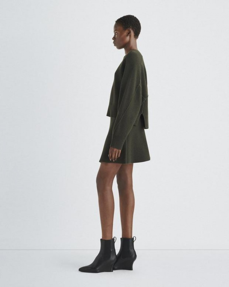 Rag & Bone Bridget Wolle Crew Oversized Fit Pullover Damen Army | 160895-UVA