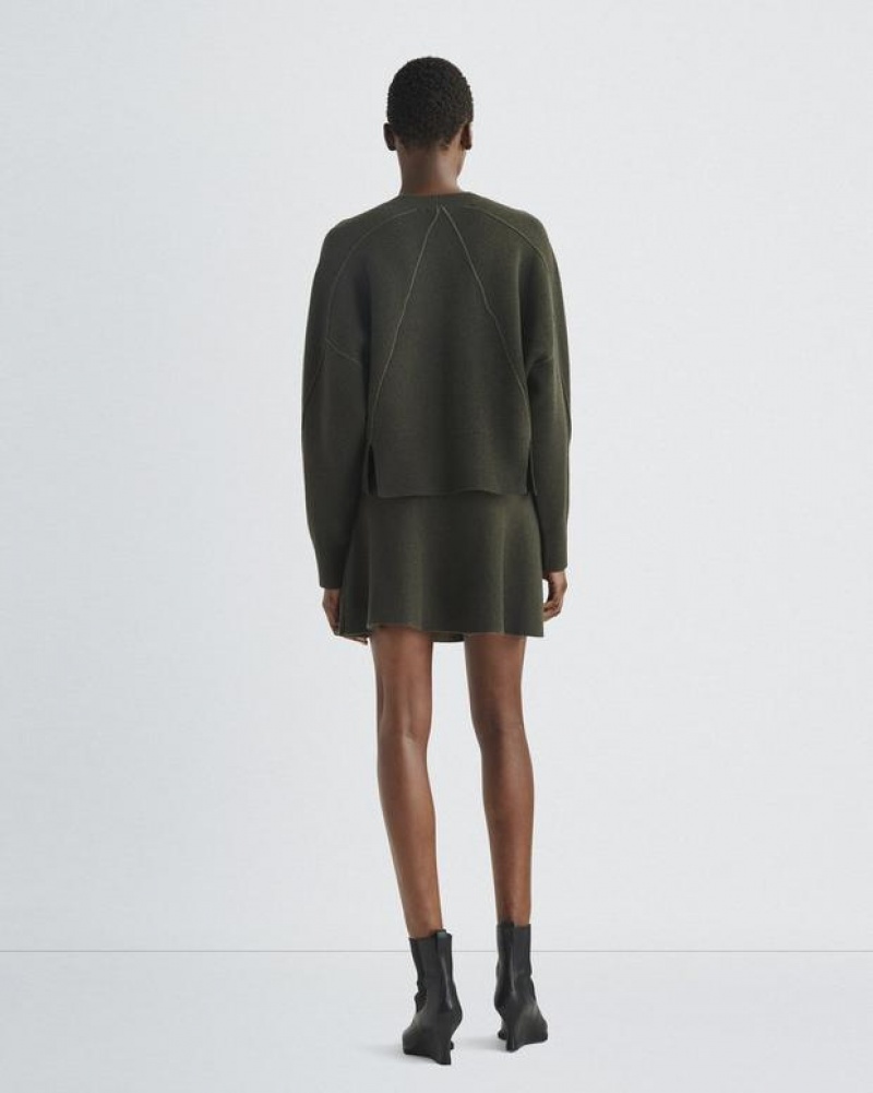 Rag & Bone Bridget Wolle Crew Oversized Fit Pullover Damen Army | 160895-UVA