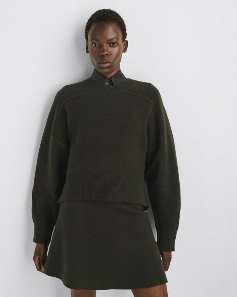 Rag & Bone Bridget Wolle Crew Oversized Fit Pullover Damen Army | 160895-UVA