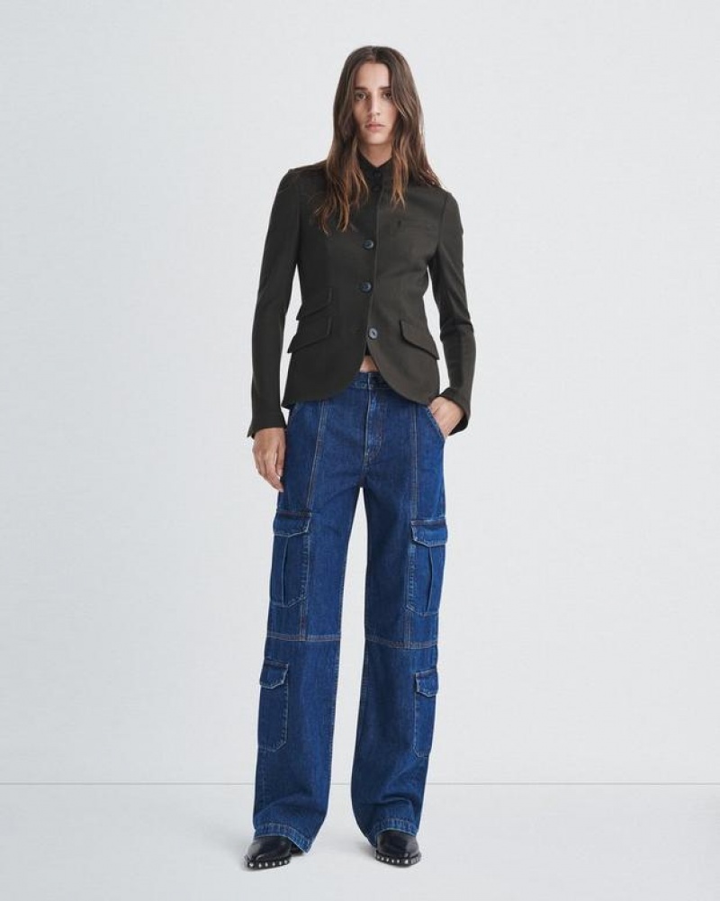 Rag & Bone Cailyn Cargo Mid-Rise Rigid Jeans Damen Ari | 493608-BWR