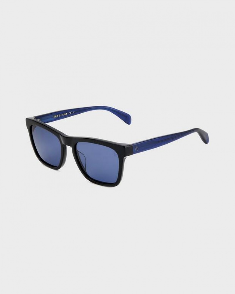 Rag & Bone Cameron Rectangular Sonnenbrille Herren Schwarz | 682034-CEY