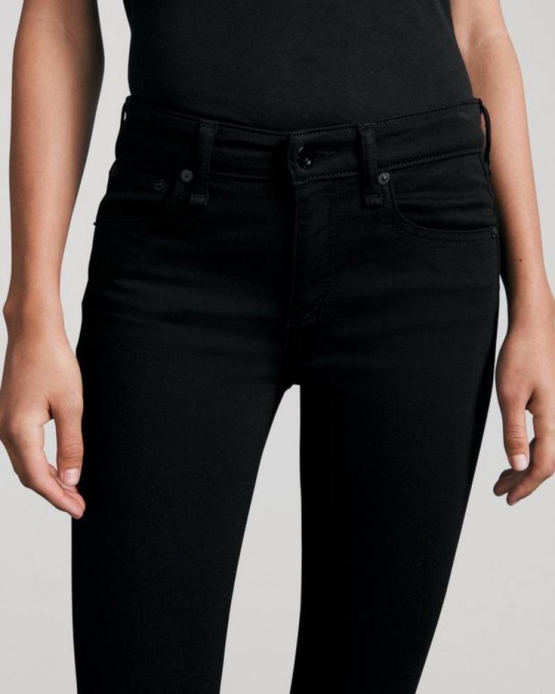 Rag & Bone Cate Schlank Mid-Rise Stretch Jeans Damen Schwarz | 987063-MLI