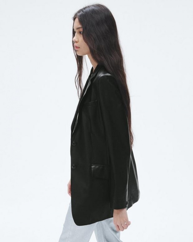 Rag & Bone Charles Leder Oversized Blazer Damen Schwarz | 178296-IPB