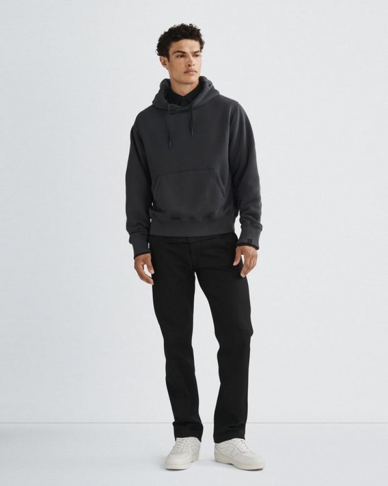 Rag & Bone Damon Vintage Terry Hoodie Relaxed Fit Sweatshirts Herren Schwarz | 793160-HSE