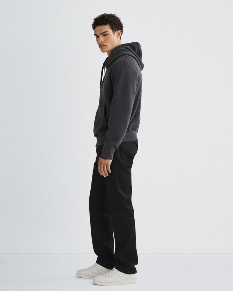 Rag & Bone Damon Vintage Terry Hoodie Relaxed Fit Sweatshirts Herren Schwarz | 793160-HSE