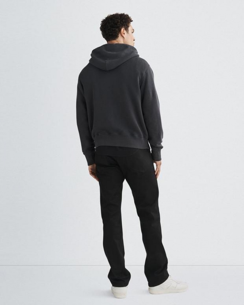 Rag & Bone Damon Vintage Terry Hoodie Relaxed Fit Sweatshirts Herren Schwarz | 793160-HSE