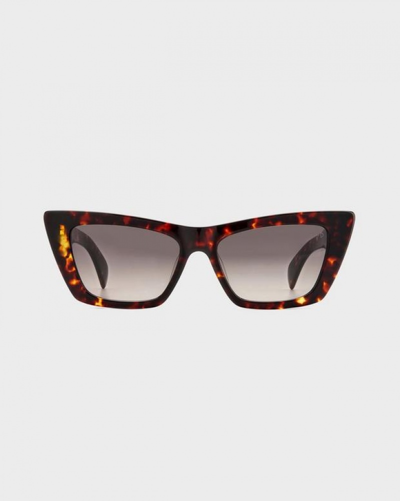 Rag & Bone Delphine Sonnenbrille Damen Havana | 369218-CKU