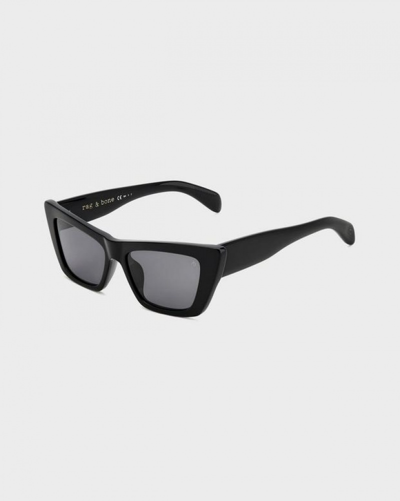 Rag & Bone Delphine Sonnenbrille Damen Schwarz | 340951-ERQ