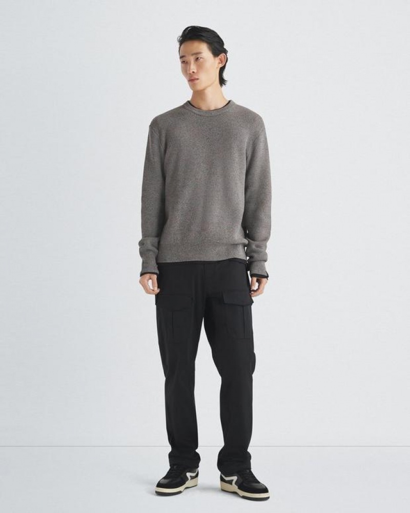 Rag & Bone Dexter Organic Baumwoll Crew Klassische Fit Pullover Herren Mehrfarbig | 870469-UGL