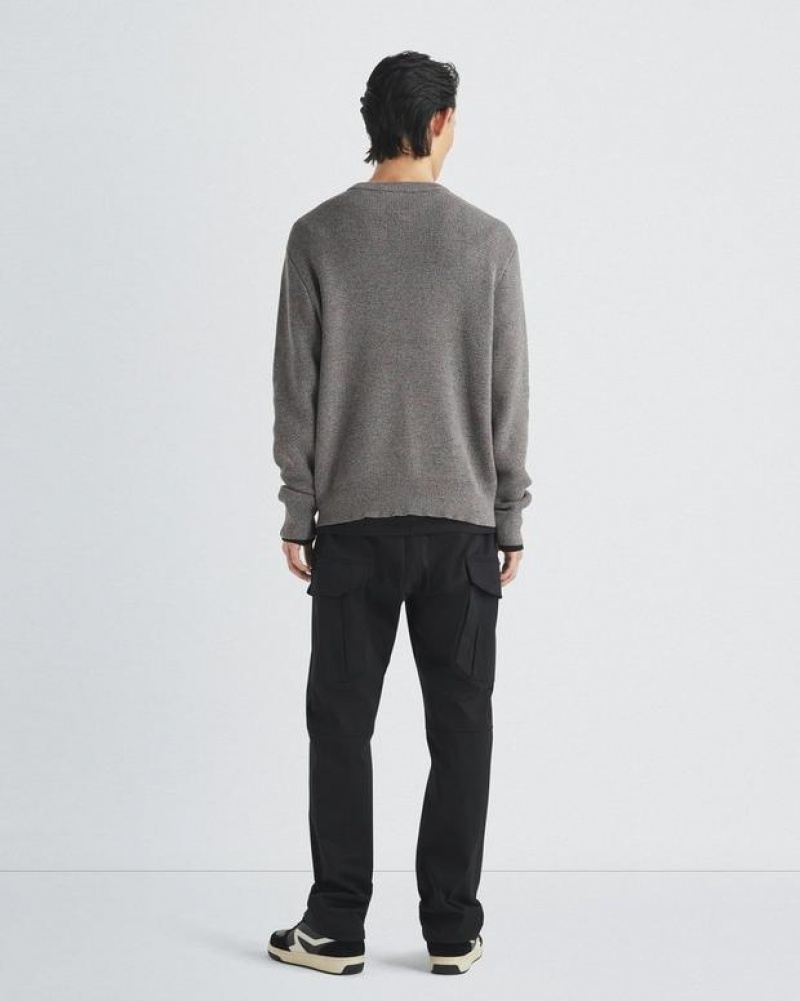 Rag & Bone Dexter Organic Baumwoll Crew Klassische Fit Pullover Herren Mehrfarbig | 870469-UGL