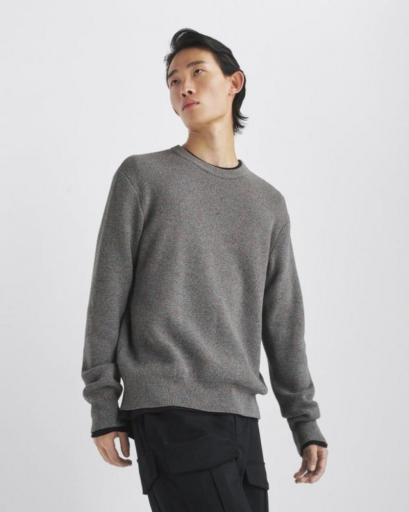 Rag & Bone Dexter Organic Baumwoll Crew Klassische Fit Pullover Herren Mehrfarbig | 870469-UGL