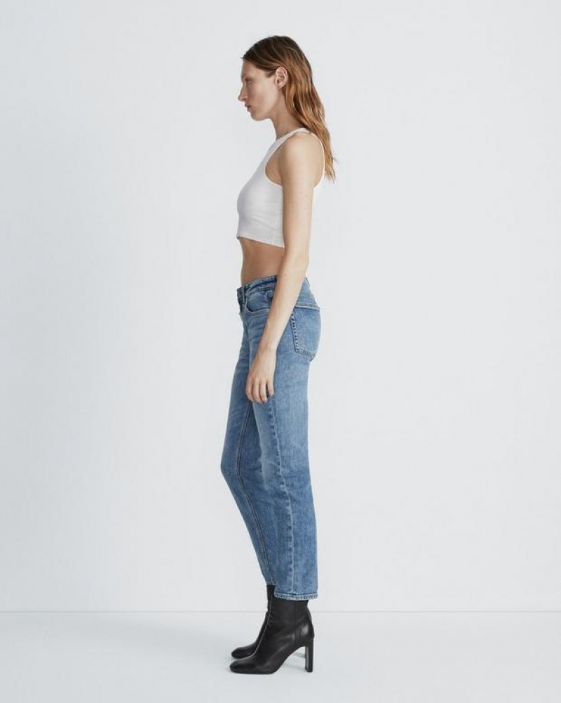 Rag & Bone Dre Boyfriend Low-Rise Vintage Stretch Jeans Damen Monterosso | 736902-DSJ