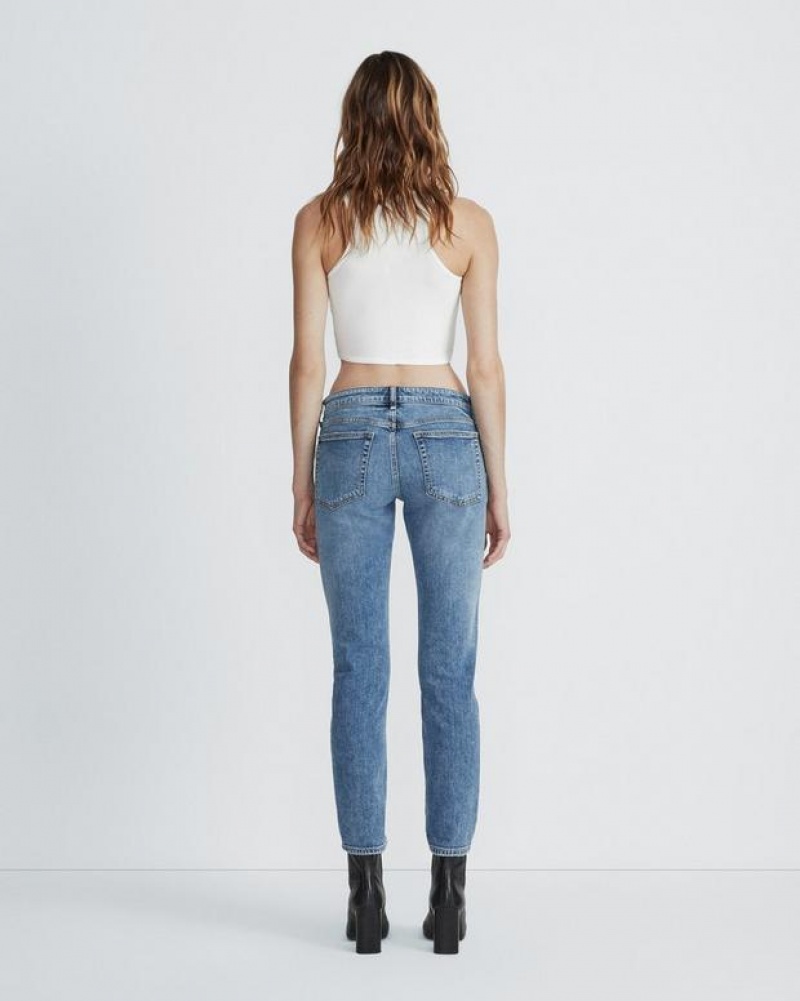 Rag & Bone Dre Boyfriend Low-Rise Vintage Stretch Jeans Damen Monterosso | 736902-DSJ