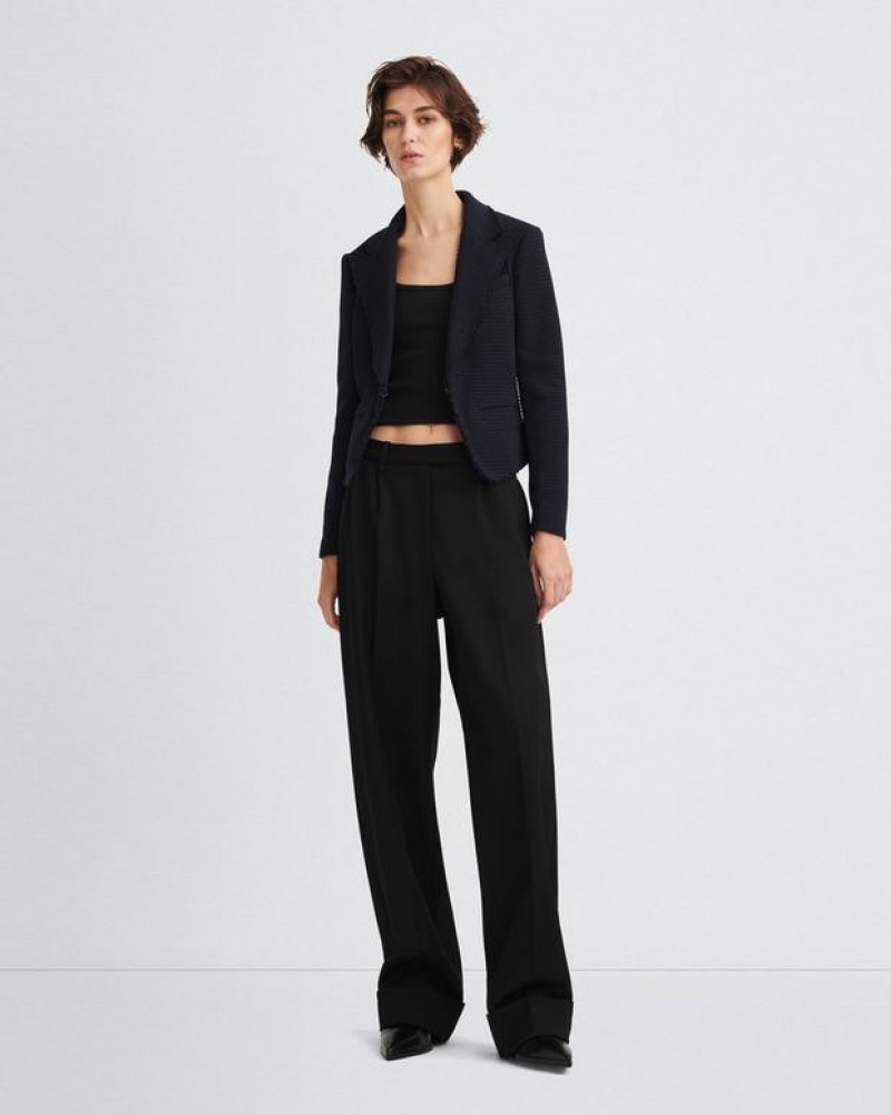 Rag & Bone Elle Tweed Klassische Fit Blazer Damen Navy | 583714-SDW