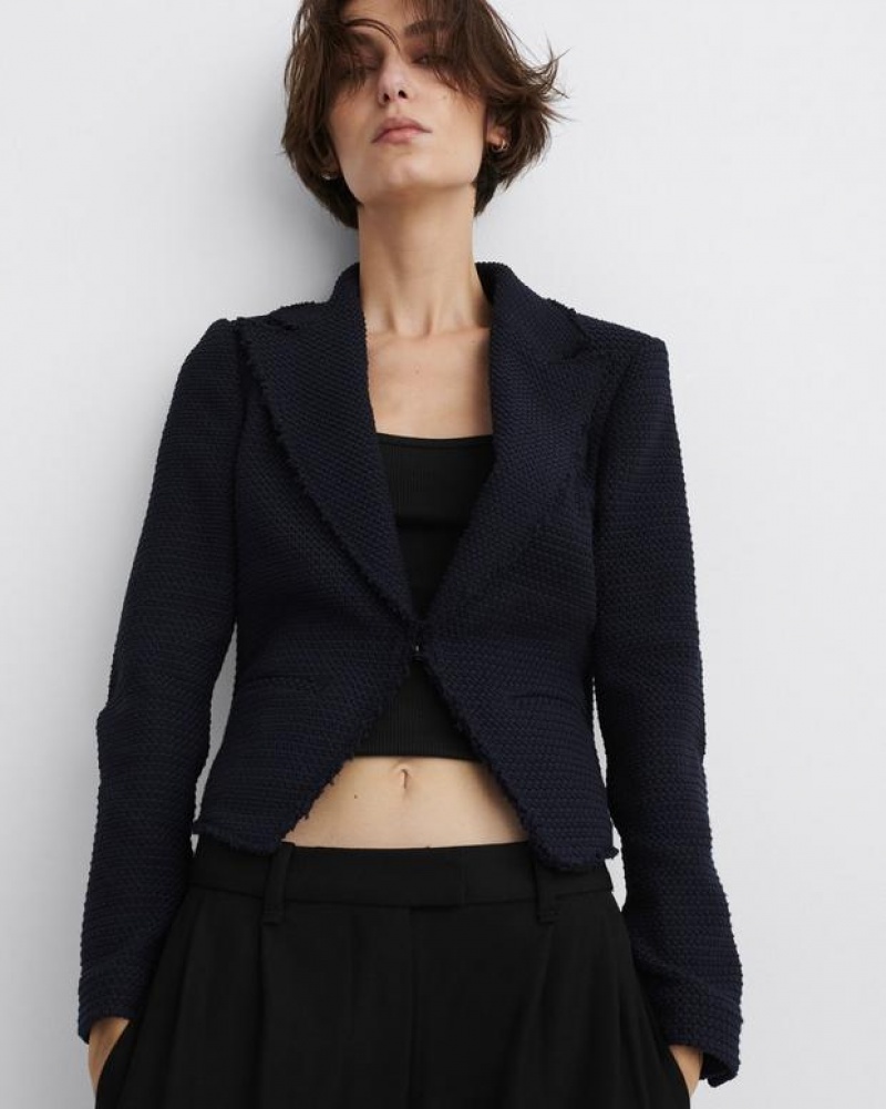 Rag & Bone Elle Tweed Klassische Fit Blazer Damen Navy | 583714-SDW